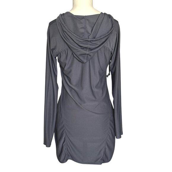 Athleta Wick It Wader Hooded Swim Coverup Dress XS Beachy Coastal Cruise - Picture 3 of 10
